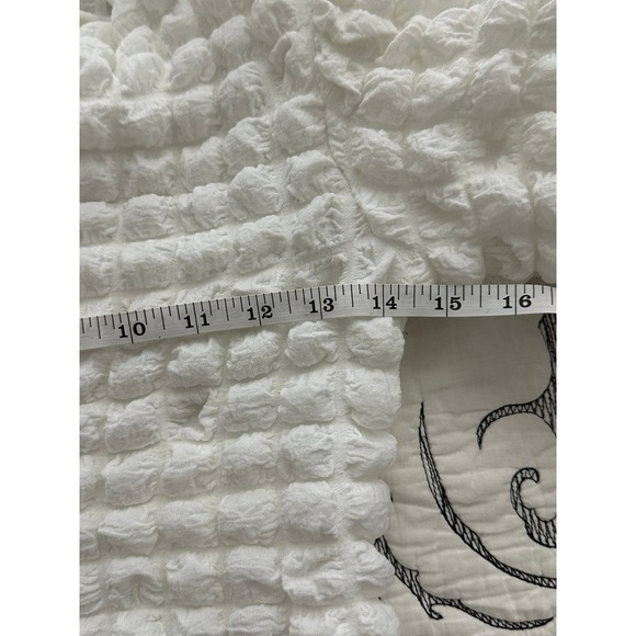 Anthropologie Eri + Ali White Popcorn Puff Sleeve Top BE24403 XS - Picture 7 of 7